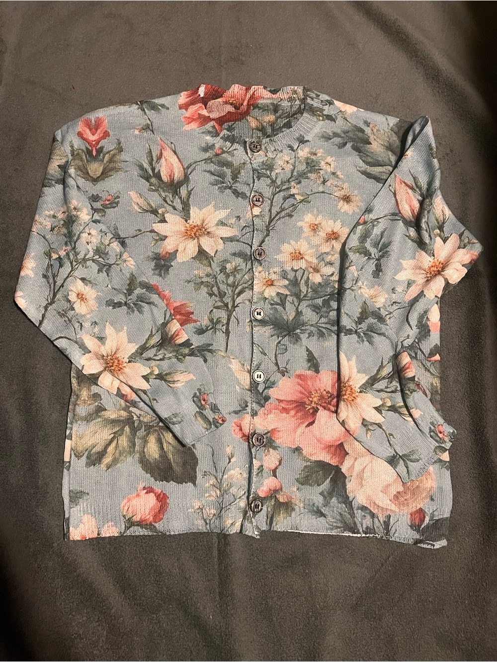 Floral Button-Up Sweater